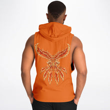 Load image into Gallery viewer, Flame Orange Drop Armhole Hoodie for MenSeves-ArtFlame Orange Drop Armhole Hoodie