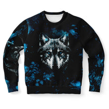 Load image into Gallery viewer, Blue Wolf Sweatshirt for WomenSeves-ArtBlue Wolf Sweatshirt