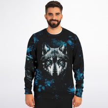Load image into Gallery viewer, Blue Wolf Sweatshirt for MenSeves-ArtBlue Wolf Sweatshirt