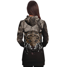 Load image into Gallery viewer, Fashion Tiger Hood Longline Hoodie for WomenSeves-ArtFashion Tiger Hood Longline Hoodie