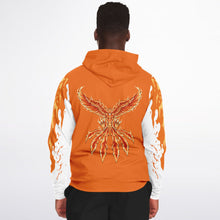 Load image into Gallery viewer, Flame Orange Zip-Up Hoodie for MenSeves-ArtFlame Orange Zip-
