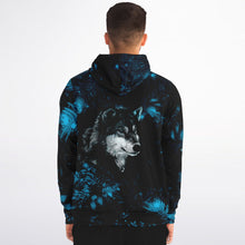 Load image into Gallery viewer, Blue Wolf Zip-Up Hoodie for MenSeves-ArtBlue Wolf Zip-