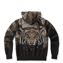 Load image into Gallery viewer, Tiger Hood Zip-Up Hoodie for WomenSeves-ArtTiger Hood Zip-