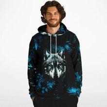 Load image into Gallery viewer, Fashion Blue Wolf Hoodie for MenSeves-ArtFashion Blue Wolf Hoodie