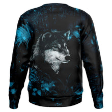 Load image into Gallery viewer, Blue Wolf Sweatshirt for MenSeves-ArtBlue Wolf Sweatshirt