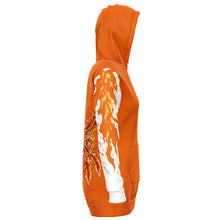 Load image into Gallery viewer, Fashion Flame Orange Longline Hoodie for WomenSeves-ArtFashion Flame Orange Longline Hoodie