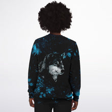 Load image into Gallery viewer, Blue Wolf Sweatshirt for WomenSeves-ArtBlue Wolf Sweatshirt