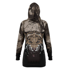 Load image into Gallery viewer, Tiger Hood Longline Hoodie for WomenSeves-ArtTiger Hood Longline Hoodie