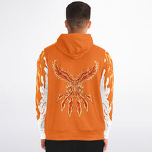 Load image into Gallery viewer, Flame Orange Zip-Up Hoodie for MenSeves-ArtFlame Orange Zip-