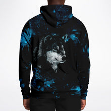 Load image into Gallery viewer, Fashion Blue Wolf Hoodie for MenSeves-ArtFashion Blue Wolf Hoodie