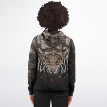 Load image into Gallery viewer, Tiger Hood Zip-Up Hoodie for WomenSeves-ArtTiger Hood Zip-