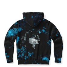 Load image into Gallery viewer, Blue Wolf Zip-Up Hoodie for MenSeves-ArtBlue Wolf Zip-
