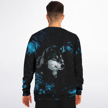 Load image into Gallery viewer, Blue Wolf Sweatshirt for MenSeves-ArtBlue Wolf Sweatshirt