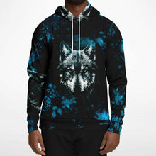 Load image into Gallery viewer, Fashion Blue Wolf Hoodie for MenSeves-ArtFashion Blue Wolf Hoodie