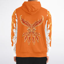 Load image into Gallery viewer, Flame Orange Zip-Up Hoodie for MenSeves-ArtFlame Orange Zip-
