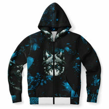 Load image into Gallery viewer, Blue Wolf Zip-Up Hoodie for MenSeves-ArtBlue Wolf Zip-
