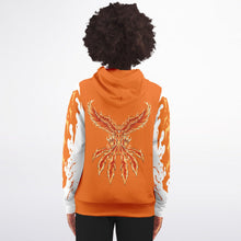 Load image into Gallery viewer, Flame Orange Zip-Up Hoodie for WomenSeves-ArtFlame Orange Zip-
