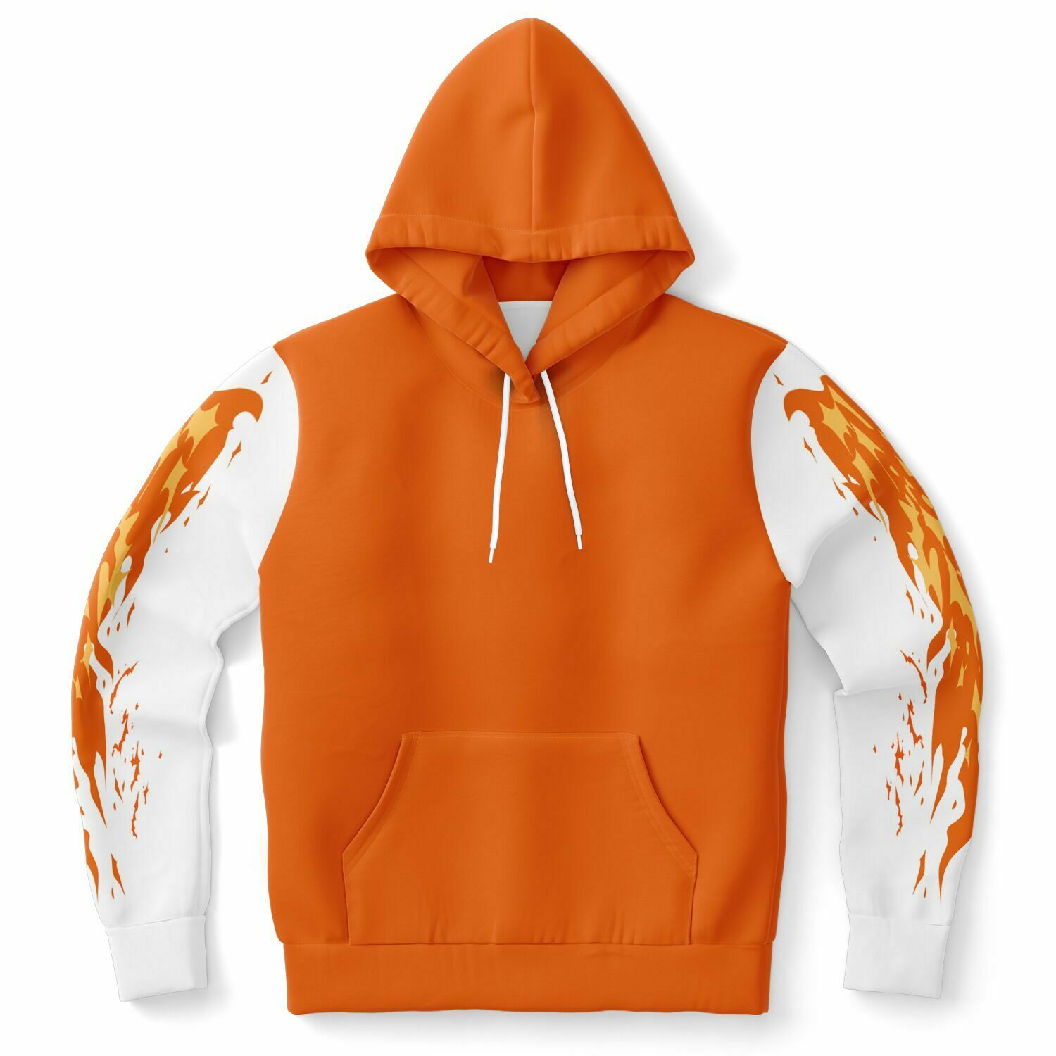Flame Orange Hoodie for MenSeves-ArtFlame Orange Hoodie
