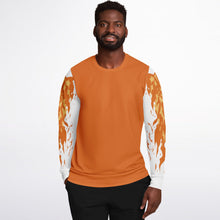 Load image into Gallery viewer, Flame Orange Sweatshirt for MenSeves-ArtFlame Orange Sweatshirt
