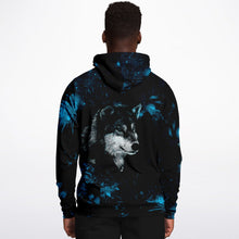 Load image into Gallery viewer, Fashion Blue Wolf Hoodie for MenSeves-ArtFashion Blue Wolf Hoodie
