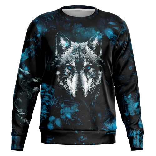 Blue Wolf Sweatshirt for MenSeves-ArtBlue Wolf Sweatshirt