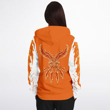 Load image into Gallery viewer, Flame Orange Zip-Up Hoodie for WomenSeves-ArtFlame Orange Zip-
