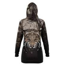 Load image into Gallery viewer, Fashion Tiger Hood Longline Hoodie for WomenSeves-ArtFashion Tiger Hood Longline Hoodie
