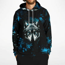 Load image into Gallery viewer, Fashion Blue Wolf Hoodie for MenSeves-ArtFashion Blue Wolf Hoodie
