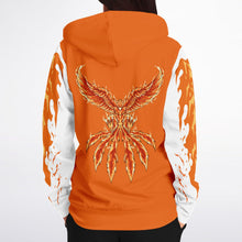 Load image into Gallery viewer, Flame Orange Zip-Up Hoodie for WomenSeves-ArtFlame Orange Zip-

