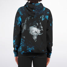 Load image into Gallery viewer, Blue Wolf Zip-Up Hoodie for WomenSeves-ArtBlue Wolf Zip-
