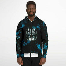Load image into Gallery viewer, Blue Wolf Zip-Up Hoodie for MenSeves-ArtBlue Wolf Zip-
