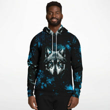 Load image into Gallery viewer, Fashion Blue Wolf Hoodie for MenSeves-ArtFashion Blue Wolf Hoodie
