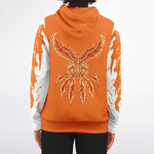 Load image into Gallery viewer, Flame Orange Zip-Up Hoodie for WomenSeves-ArtFlame Orange Zip-
